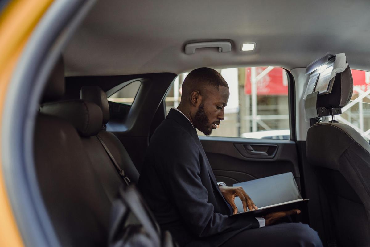 QuickLyft rider commuting comfortably